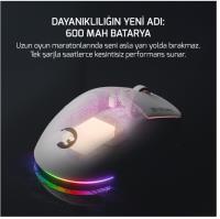 GAMEPOWER FENIX GAMING RGB 24.000DPI Triple Mode (Kablolu/Bluetooth/2.4G) Beyaz Gaming Mouse